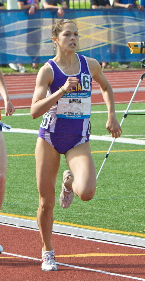 Williams College sophomore Lizzy Danhakl was recognized as an All-American at the 2009 Outdoor Track & Field Championships in Ohio.